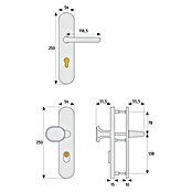 Abus Schutzbeschlag KLSZ 714 (Wohnungsabschlusstür, Edelstahl, Türstärke: 37 - 47 mm, Drücker beidseitig)