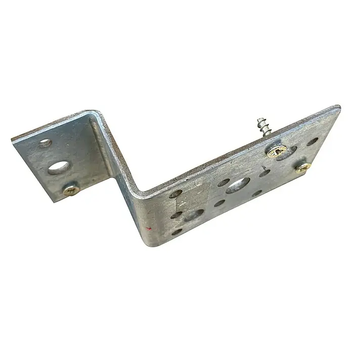 Stabilit Conector en Z - L x An: 80 x 54 mm, Acero - Soporte de ángulo metálico con múltiples orificios y tornillos para una fijación segura. Ideal para conexiones robustas de construcción.