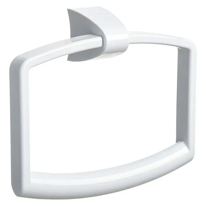 Tatay Smart Toallero de anilla - Blanco - Toallero blanco rectangular para montaje en pared en el baño, combinando funcionalidad con diseño moderno.