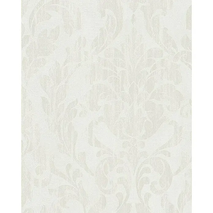 Marburg Nabucco Vliestapete - Beige, Ornament, 10,05 x 0,53 m - Elegantes weißes Damasttapetenmuster mit subtilen Texturen und einem klassischen Design, ideal für eine stilvolle Raumgestaltung.