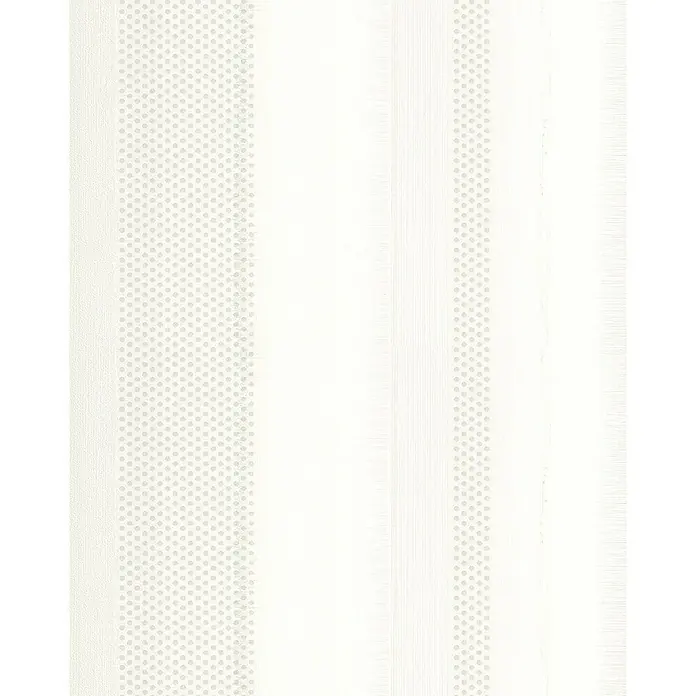 Marburg Casual Vliestapete Punkte und Streifen - Beige, Streifen, 10,05 x 0,53 m - Einzigartige weiße Tapete mit Streifenmuster und subtilen Punktakzenten, die jedem Raum eine elegante Note verleiht.