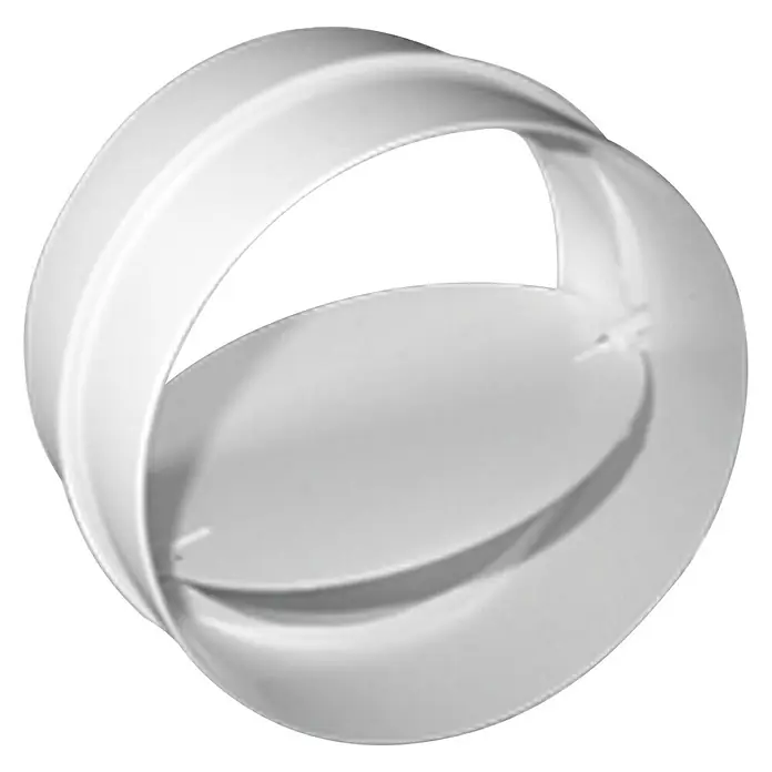 Válvula antirretorno Tubpla - 150 mm, Blanco - Amortiguador de ventilación blanco, un componente para el control preciso del flujo de aire en sistemas de ventilación.