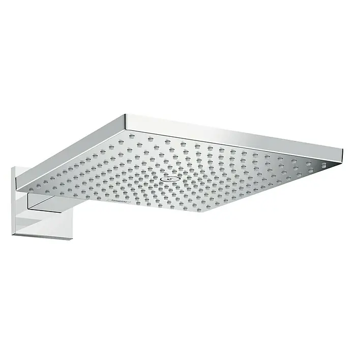 Hansgrohe Kopfbrausen-Set Raindance E 300 - 30 x 30 cm, 17 l/min, Wandmontage, Chrom - Moderne quadratische Regendusche mit Chromoberfläche für ein luxuriöses Duscherlebnis. Inklusive Wandarm für einfache Installation.