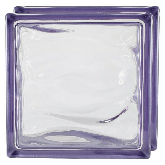 Bloque de vidrio Agua Reflejos violeta (Violeta, 19 x 19 x 8 cm)