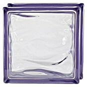 Bloque de vidrio Agua Reflejos violeta (Violeta, 19 x 19 x 8 cm)