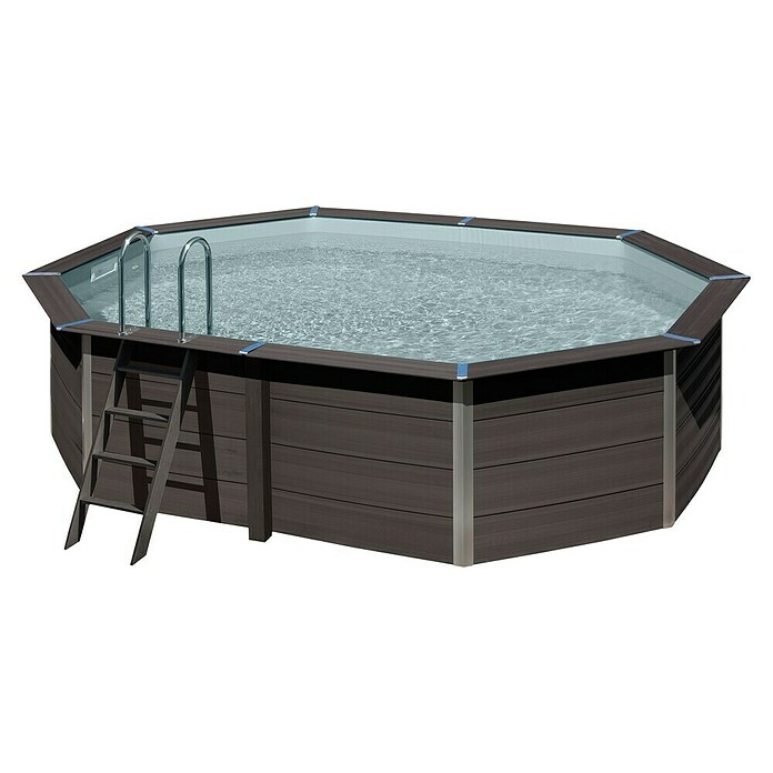 Gre Avantgarde Piscina de WPC + LED (L x An x Al: 524 x 386 x 124 cm, 16.210 l, Gris oscuro) | BAUHAUS