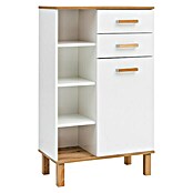 Schildmeyer Padua Highboard (35 x 67 x 115 cm, Weiß/Eiche)