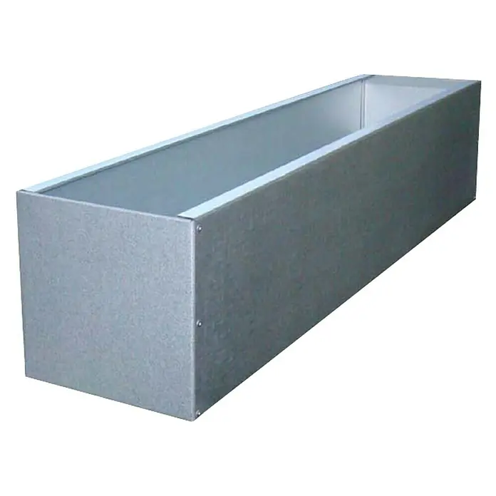 WMT Pflanzkasten - L x B x H: 80 x 18 x 18 cm, Silber, Geeignet für: Stabgitterzäune, Stahl - Rechteckiger Pflanzkasten aus Metall, ideal für den Innen- und Außenbereich, langlebig und stilvoll.