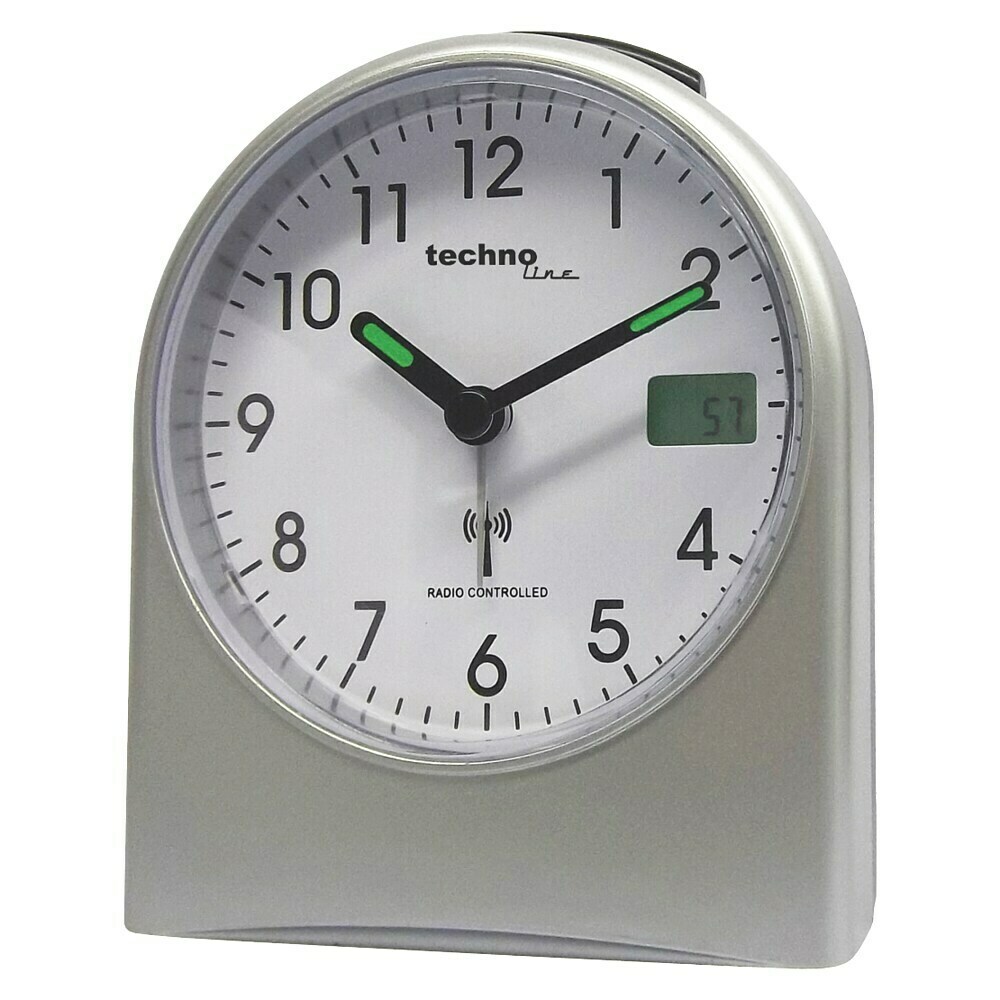 TechnoLine® digitaler Funkwecker WT 87 silber Kunststoff >> büroshop24