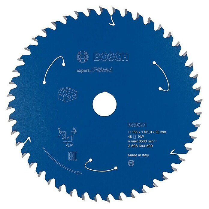 Bosch Disco de sierra (Diámetro: 165 mm, Orificio: 20 mm, Número de dientes: 48 dientes)