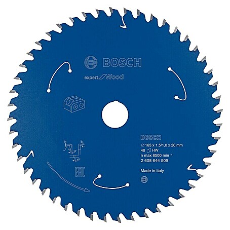 Bosch Kreissägeblatt Expert for Wood (165 mm, Bohrung: 20 mm, Anzahl Zähne: 48 Stk.)