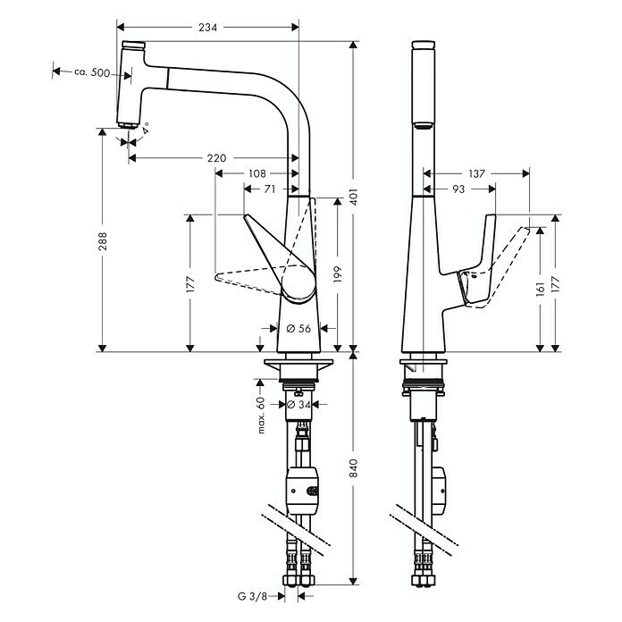 Hansgrohe Talis Select Spültischarmatur S 300 (Chrom, Glänzend, Hoher Auslauf)