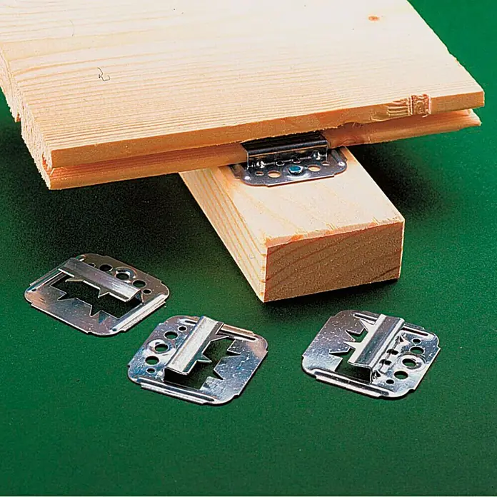 Staba Schraub- & Tackerkrallen ECS 4 - Stärke Nutwange: 4 mm, 100 Stk. - Holzverbinder für eine stabile und schnelle Verbindung zweier Holzstücke. Ideal für Heimwerker und Profis.