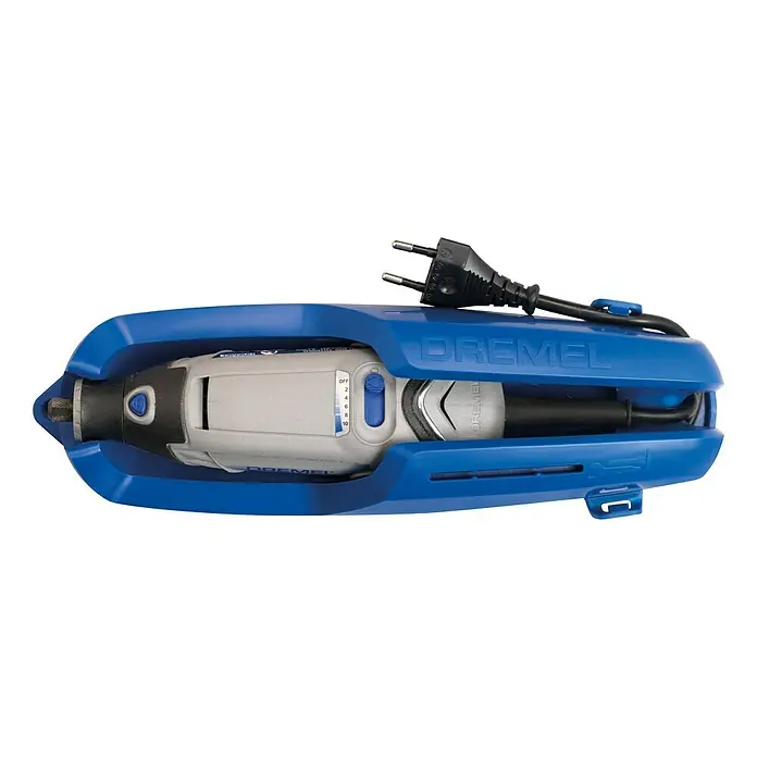 Dremel Multifunktionswerkzeug 3000-1/25 - 130 W - Dremel Multifunktionswerkzeug im blauen Aufbewahrungskoffer. Vielseitiges Werkzeug für Heimwerker und Bastler, ordentlich verstaut.