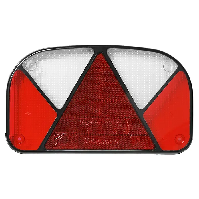 Stema Leuchtenglas Multipoint II - Passend für: Stema Anhänger, Rechts/Links - Rückleuchte für Anhänger mit rotem Reflektor, weißem und rotem Blinkerglas in schwarzem Rahmen. Robuste und gut sichtbare Sicherheitsausstattung.