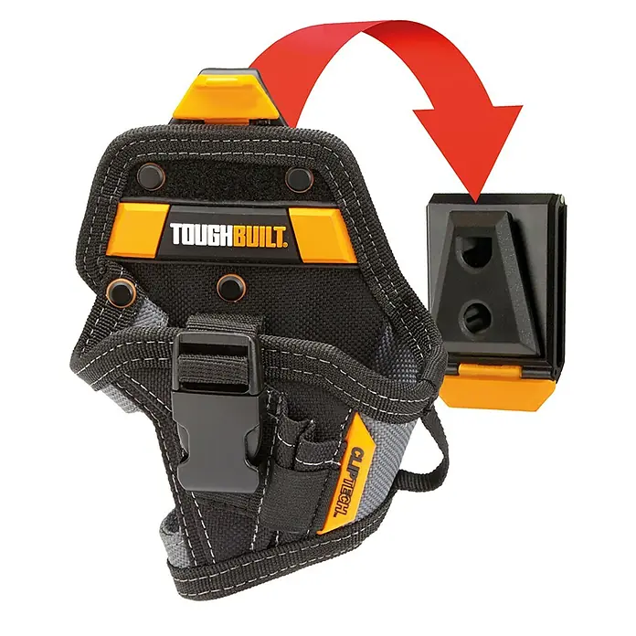 ToughBuilt ClipTech Bohrmaschinenhalter - L x B x H: 150 x 110 x 190 mm - Das ToughBuilt Werkzeug-Holster mit ClipTech bietet bequemen Zugriff und sichere Aufbewahrung für Werkzeuge. Die robuste Konstruktion sorgt für Langlebigkeit.