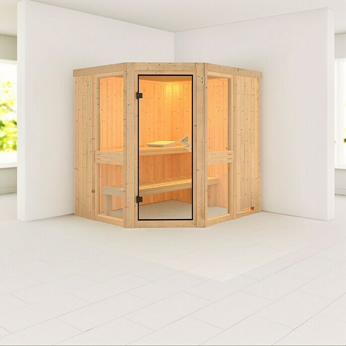 Karibu Systemsauna Amelia 1 (Ohne Ofen, Ohne Dachkranz, 170 x 196 x 198 cm)