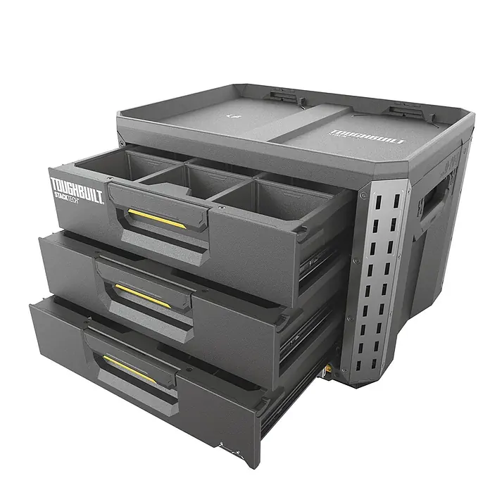 ToughBuilt StackTech Caja para herramientas TB-B1-D-70-3 - L x An x Al: 40 x 53 x 39 cm, Plástico - El robusto cofre de herramientas de 3 cajones Toughbuilt Stacktech ofrece una gran solución de almacenamiento para herramientas y accesorios.