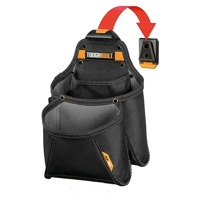ToughBuilt ClipTech Bolsa para herramientas TB-CT-03 - L x An x Al: 270 x 200 x 360 mm, Número de bolsillos: 7 ud. - Bolsa de herramientas ToughBuilt con sistema ClipTech. Bolsa negra resistente con detalles naranjas, ideal para guardar herramientas y accesorios.