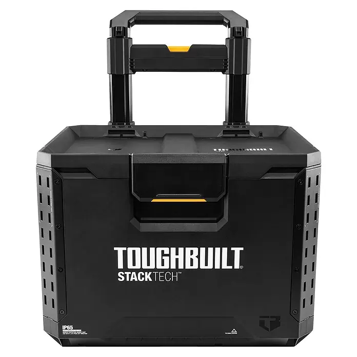 ToughBuilt StackTech Caja profesional con ruedas TB-B1-B-70R - L x An x Al: 50 x 56 x 66,5 cm, Plástico, Asa extraíble - La caja de herramientas ToughBuilt StackTech con asa de trolley para facilitar el transporte de herramientas y accesorios.