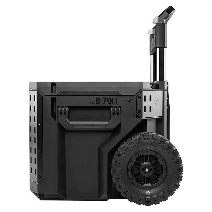 ToughBuilt StackTech Rollende Profi-Box - L x B x H: 50 x 56 x 66,5 cm, Kunststoff, Ausziehbarer Handgriff - Der robuste Toughbuilt B-70R Werkzeugwagen mit großen Rädern und Teleskopgriff für den einfachen Transport von Werkzeugen auf Baustellen.