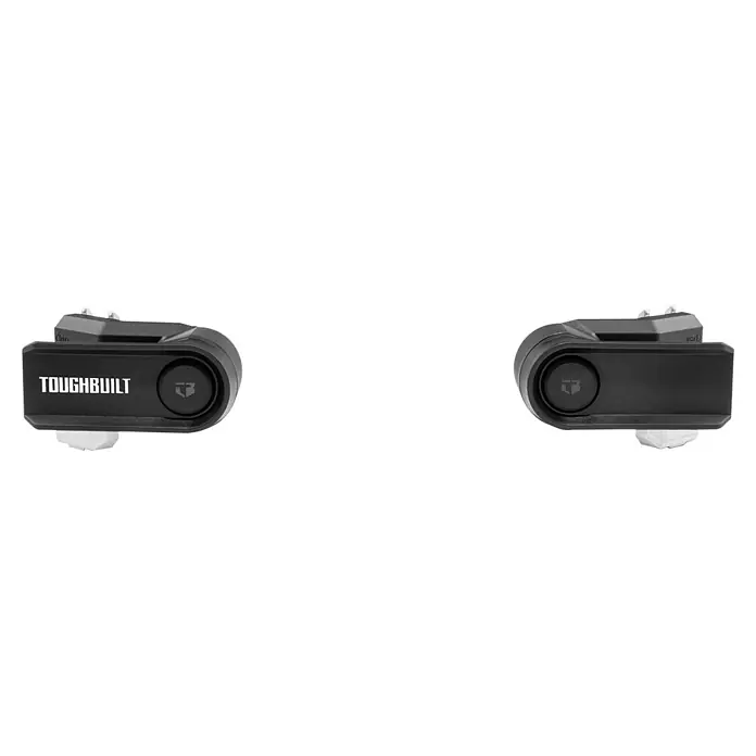 ToughBuilt StackTech Soporte para cable TB-B1-A-31 - Plástico, 2 ud. - La imagen muestra dos productos Toughbuilt, probablemente rodilleras, con el logotipo de la marca bien visible. Ideal para profesionales y aficionados al bricolaje.