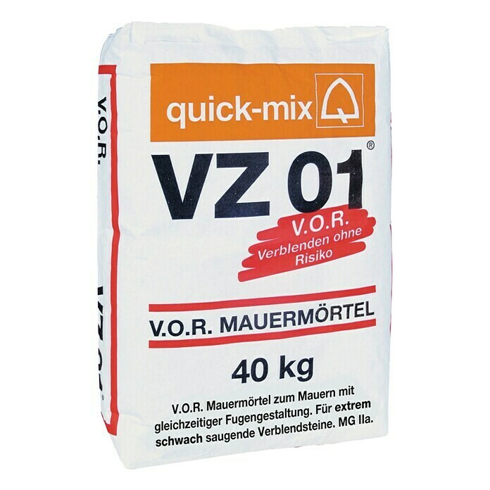 Quick-Mix Mauermörtel V.O.R. (40 kg, Geeignet für: Nicht saugende Steine)