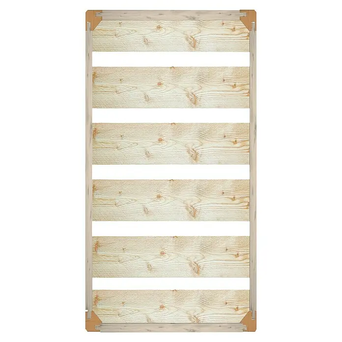 HolzZollhaus Holzkiste A 1/4 - 32 x 17,5 x 35 cm, Natur - Holzlattenrost mit hellem Holzrahmen und Eckverstärkungen für Stabilität und Haltbarkeit. Ideal für Betten.