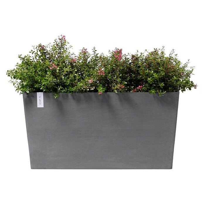 Ecopots Pflanzkasten Paris (Außenmaß (L x B x H): 100,5 x 39,6 x 51,8 cm, Kunststoff, Grau, Ausstattung Pflanzgefäß: Rollen) | BAUHAUS