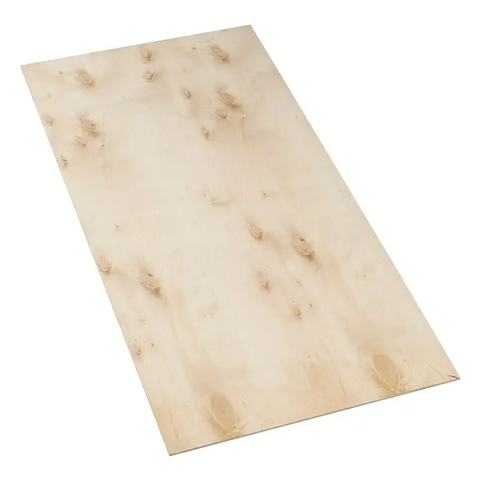 Multiplexplatte FixmaßBirke, 1.200 x 600 x 6 mm - Helles Sperrholzbrett mit Astlöchern. Ideal für Möbelbau und Heimwerkerprojekte mit natürlicher Holzoptik.