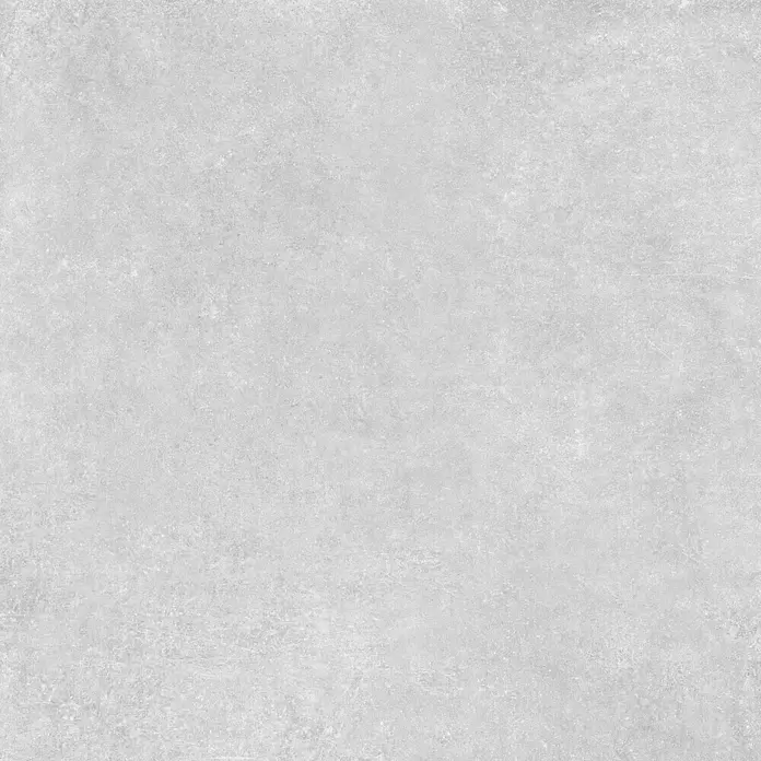 Feinsteinzeugfliese Giant - 79,7 x 79,7 cm, Weiß, Matt - Hellgraue, strukturierte Betonoptik-Oberfläche.