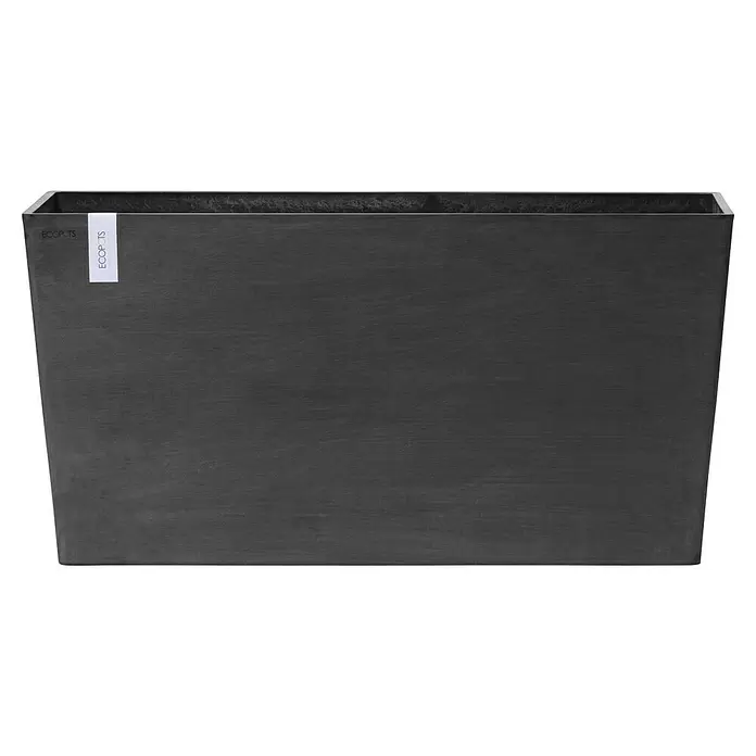 Ecopots Pflanzkasten Paris - Außenmaß (L x B x H): 100,5 x 39,6 x 51,8 cm, Kunststoff, Dunkelgrau, Ausstattung Pflanzgefäß: Rollen - Dunkelgrauer, rechteckiger ECOPOTS Pflanzkübel mit strukturierter Oberfläche.