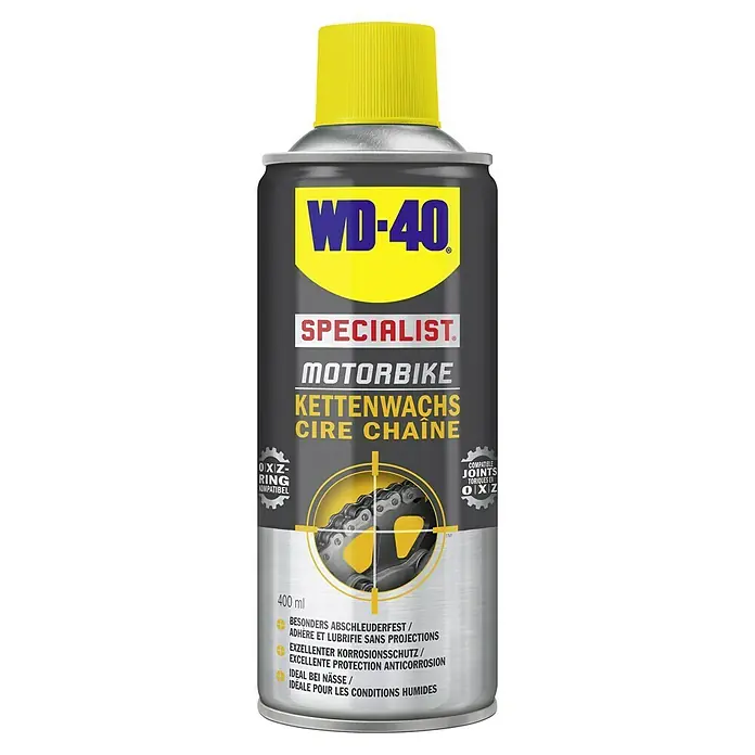 WD-40 Specialist Motorbike Kettenwachs - 400 ml - WD-40 Specialist Motorbike Kettenwachs: Optimaler Schutz und Schmierung für Motorradketten, ideal bei Nässe.