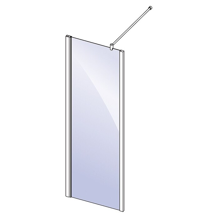 Camargue Joy Douchewand (50 x 195 cm, Gecoat, Dikte: 6 mm, Zilver)