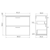 Artysan Conjunto de mueble de baño Palma 2C (Ancho: 80 cm, Verde olivo, 2 pzs.) | BAUHAUS