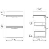 Artysan Conjunto de mueble de baño Palma 2C (Ancho: 45 cm, Negro, 2 pzs.) | BAUHAUS