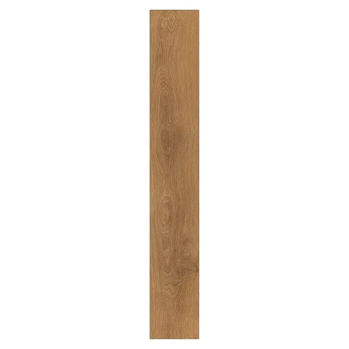 LOGOCLIC Ambienta Laminatmuster Eiche Corno - 296 x 195 x 1 mm, Landhausdiele - Bild einer einzelnen Holzdiele mit sichtbarer Maserung, ideal für Bodenbeläge oder Wandverkleidungen. Natürliche Optik und warme Farbgebung.