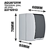 Aqua Form Feuchtraum-Steckdose (1-fach, Grau, Aufputz, IP44)