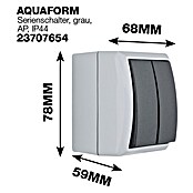 Aqua Form Feuchtraum-Serienschalter (Grau)