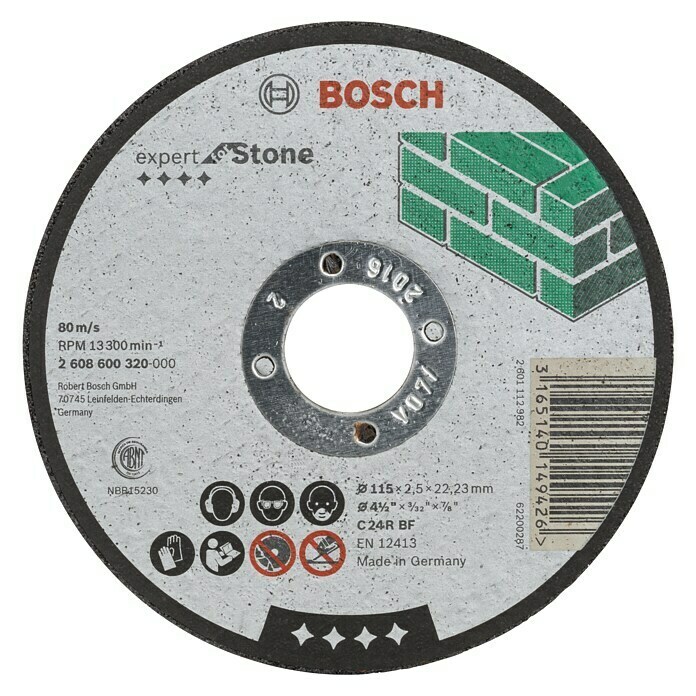 Bosch Professional Trennscheibe Expert for Stone (Durchmesser Scheibe: 115 mm, Geeignet für: Stein)