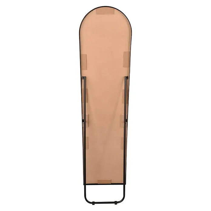 Standspiegel Elina - 40 x 160 cm, Schwarz, Metall - Rückansicht eines Ganzkörperspiegels mit schwarzem Rahmen und Ständer, ideal für Schlafzimmer oder Ankleidezimmer.