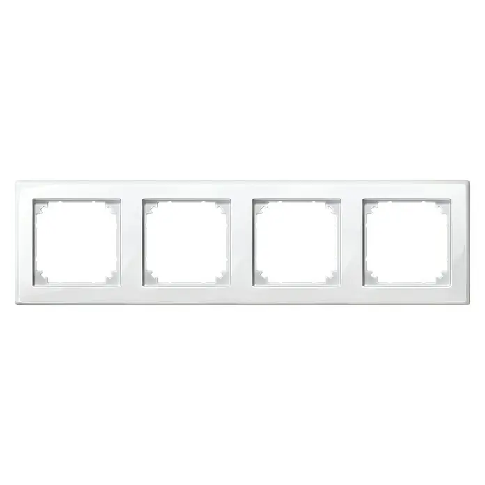 Merten M-SMART Abdeckrahmen 478419 - Polarweiß glänzend, 4-fach, Kunststoff - Weiße Vierfach-Steckdosenleiste zur Montage von Schaltern und Steckdosen. Ideal für den Heim- und Bürogebrauch.