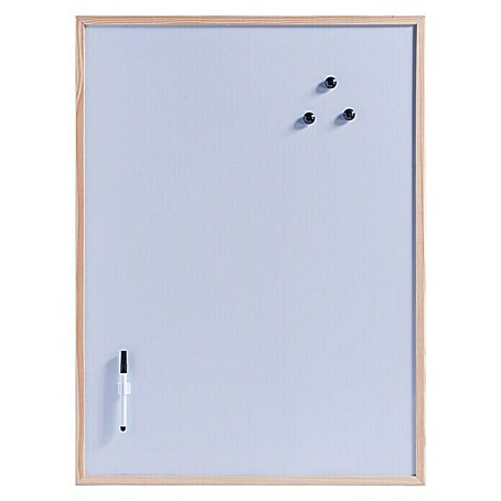 Zeller Present Magnet-Schreibtafel (80 cm x 60 cm x 14 mm, Metall, Natur, Inkl. Stift, Stiftehalter, 3 Magnete, Aufhängeösen)