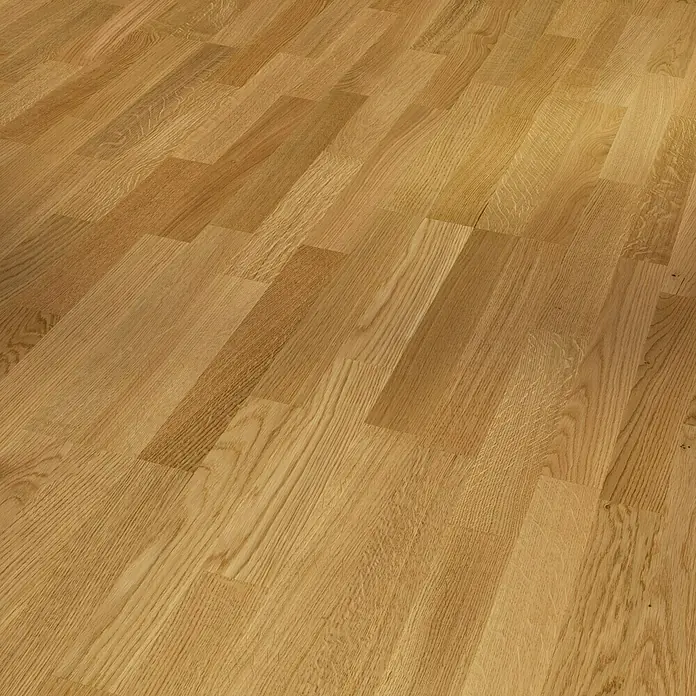 Parador Parkett Classic 3060 - Natur Eiche III, Schiffsboden, 2.200 x 185 x 13 mm - Nahaufnahme eines Parkettbodens mit warmen Holztönen und einer klassischen Verlegung, ideal für ein gemütliches Wohnambiente.