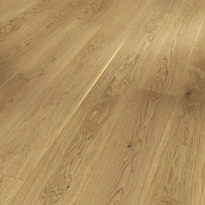 Parador Parkettmuster Trendtime 4 Living Eiche cream - 200 x 160 x 13 mm, Landhausdiele - Helles, geöltes Eichenparkett mit natürlicher Maserung sorgt für ein warmes Ambiente. Perfekt für ein gemütliches Zuhause.