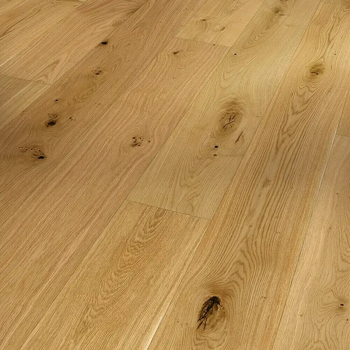 Parador Parkett Classic 3025 - Eiche gebürstet, Landhausdiele, 2.200 x 185 x 13 mm - Helles Eichenparkett mit Astlöchern und Maserung, das Wärme und natürliche Schönheit in jeden Raum bringt. Perfekt für ein stilvolles Ambiente.
