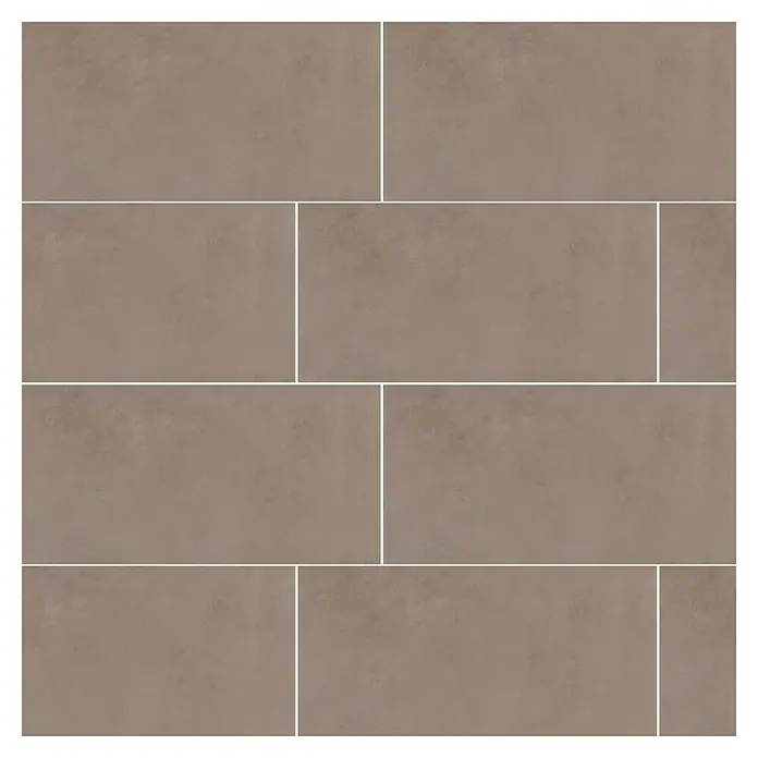 Terrassenfliese Modena - 60 x 120 x 2 cm, Taupe, Matt - Rechteckige Fliesen mit hellbrauner Textur und weißen Fugenlinien auf schwarzem Hintergrund, ideal für moderne Innenräume.
