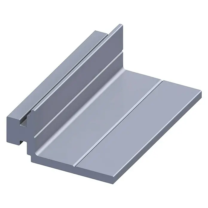 Kantoflex Coaxis Auflageprofil - B x L: 23,5 x 50 mm, Aluminium, Silber - Dieses Bild zeigt ein Aluminiumprofil, das für verschiedene Anwendungen im Bauwesen oder in der Möbelherstellung verwendet werden kann.