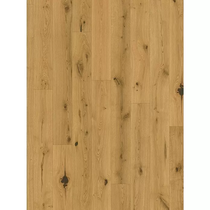 Parador Parkett Basic 11.5 - Eiche Chianti natur, Landhausdiele, 2.200 x 185 x 11,5 mm - Hellbraune Eichenparkett-Dielen mit natürlicher Maserung und sichtbaren Ästen.