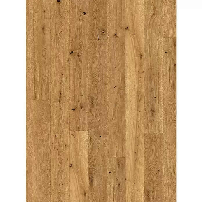 Parador Parkett Classic 3060 - Rustikal Eiche, Landhausdiele, 2.200 x 185 x 13 mm - Heller Eichenholzparkett mit sichtbarer Maserung und dunklen Ästen.